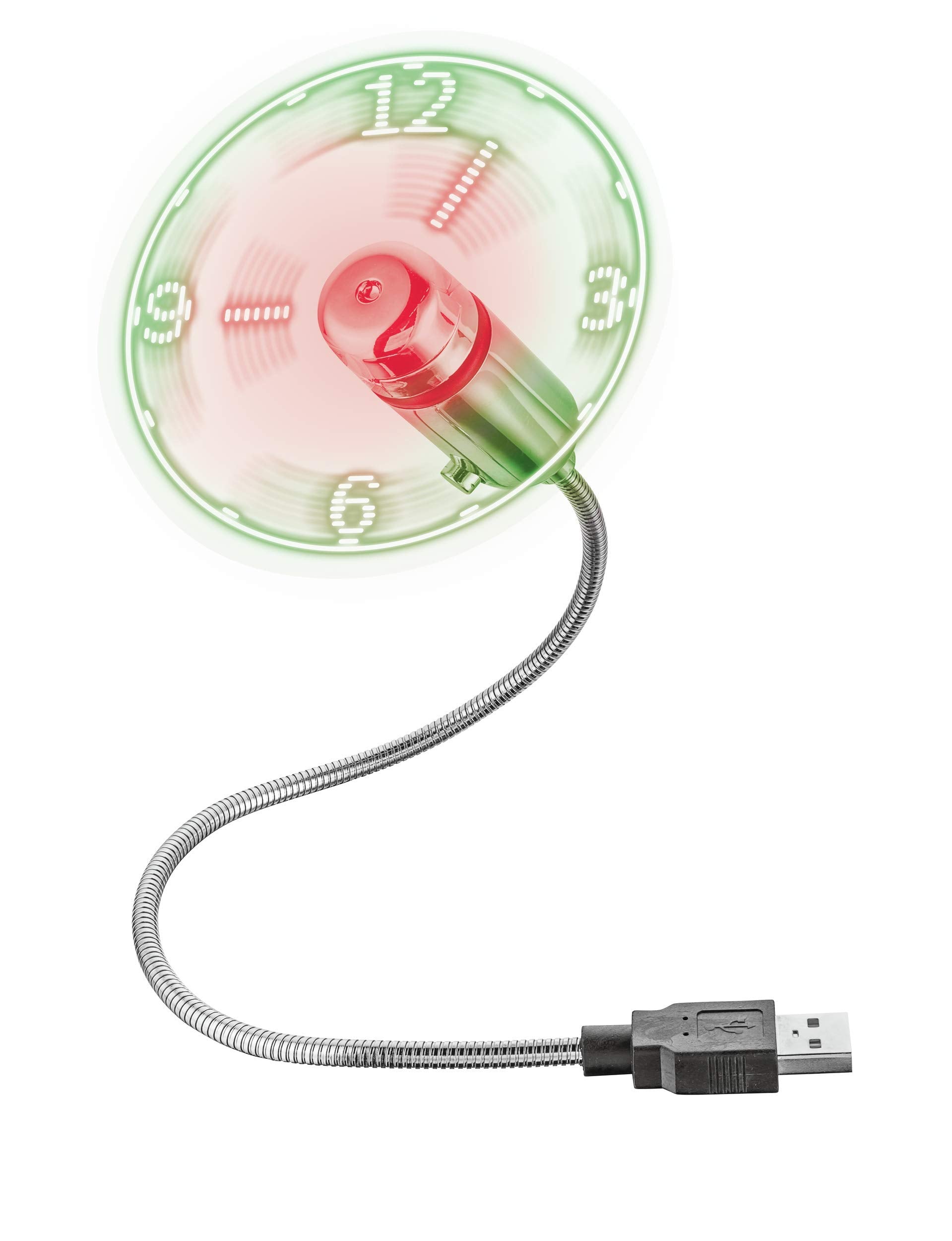 Trust 23235 - Mini ventilateur (USB, horloge LED) Argent Trust 23235 - Mini ventilateur (USB, horloge LED) Argent